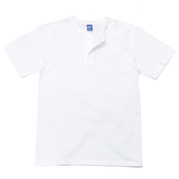 画像1: Good On（グッドオン）Short Sleeve Henley Neck Tee（ショートスリーブヘンリーネックTシャツ）"Washed"/White（ホワイト） (1)