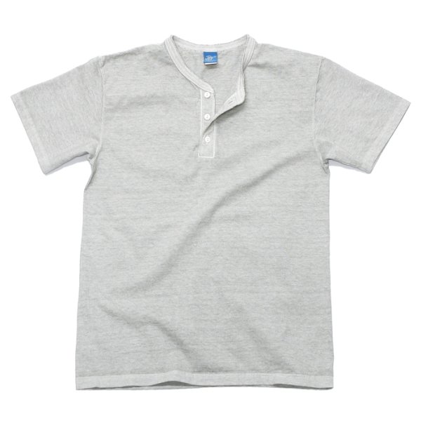 画像1: Good On（グッドオン）Short Sleeve Henley Neck Tee（ショートスリーブヘンリーネックTシャツ）"Pigment Dye"/Ash（アッシュ） (1)