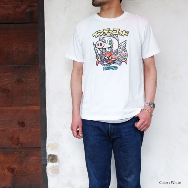 画像7: STUDIO D'ARTISAN（ステュディオ・ダ・ルチザン）インディゴッドUSAコットンプリントＴシャツ/ Navy（ネイビー） (7)