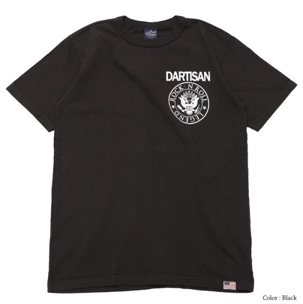 画像1: STUDIO D'ARTISAN（ステュディオ・ダ・ルチザン）USAコットンプリントＴシャツ / Black（ブラック） (1)