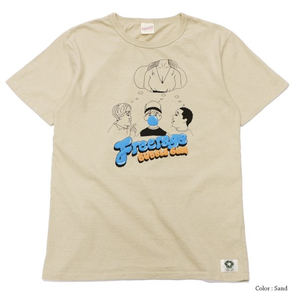 画像1: free rage（フリーレイジ）リサイクルコットンプリントTee"GUM"/ Sand（サンド） (1)