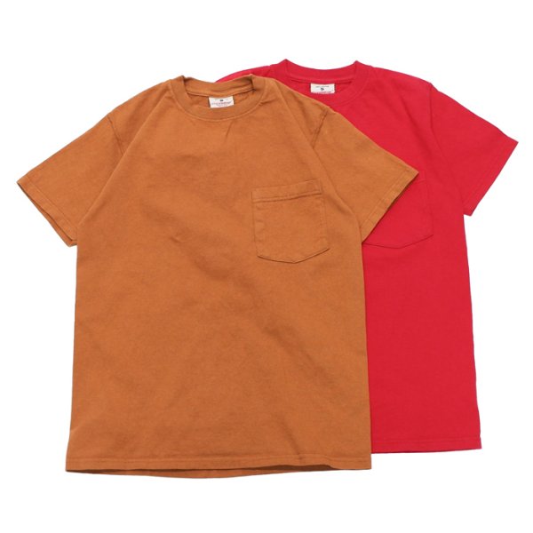 画像1: Goodwear（グッドウェア）Short Sleeve Crew Neck Pocket Tee（ショートスリーブクルーネックポケット付Tシャツ）/Caramel Brown（キャラメルブラウン）・Ruby Red（ルビーレッド） (1)