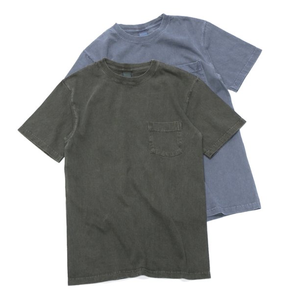 画像1: Good On（グッドオン）Short Sleeve Crew Neck Pocket Tee（ショートスリーブクルーネックポケット付きTシャツ）"Pigment Dye"/Navy（ネイビー）・Black（ブラック） (1)