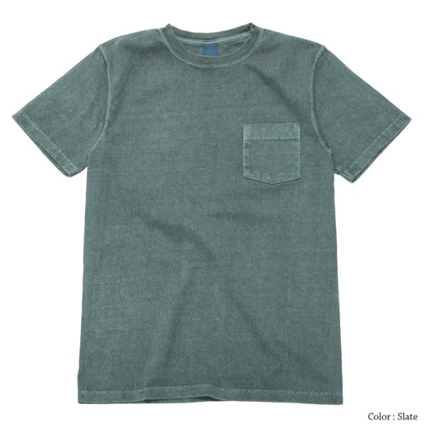 画像4: Good On(グッドオン)Short Sleeve Crew Neck Pocket Tee(ショートスリーブクルーネックポケット付きTシャツ)"Pigment Dye" / Natural(ナチュラル)・Slate(スレート) (4)