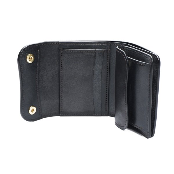 画像5: WILD SWANS(ワイルドスワンズ)ENO(イーノ)ミニ3つ折りウォレット"フルグレインブライドル"/Black(ブラック) (5)