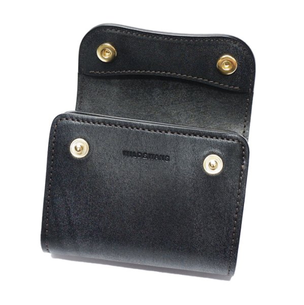画像4: WILD SWANS(ワイルドスワンズ)ENO(イーノ)ミニ3つ折りウォレット"フルグレインブライドル"/Black(ブラック) (4)