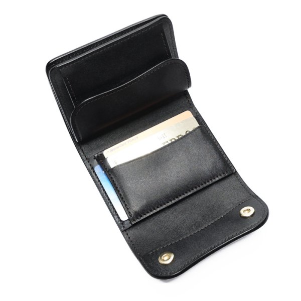 画像6: WILD SWANS(ワイルドスワンズ)ENO(イーノ)ミニ3つ折りウォレット"フルグレインブライドル"/Black(ブラック) (6)