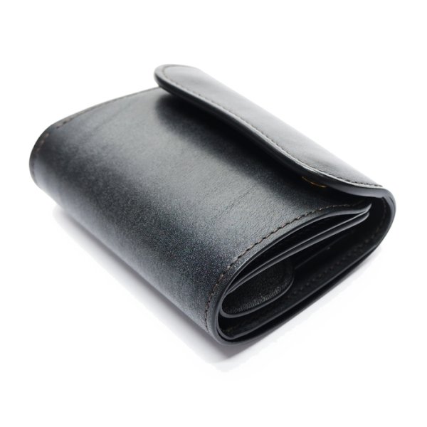 画像3: WILD SWANS(ワイルドスワンズ)ENO(イーノ)ミニ3つ折りウォレット"フルグレインブライドル"/Black(ブラック) (3)