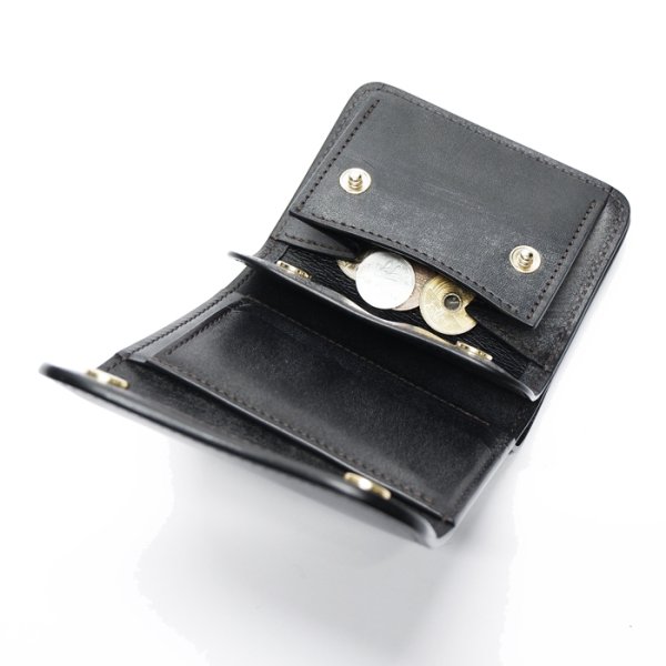 画像8: WILD SWANS(ワイルドスワンズ)ENO(イーノ)ミニ3つ折りウォレット"フルグレインブライドル"/Black(ブラック) (8)