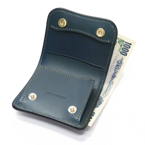 画像6: WILD SWANS(ワイルドスワンズ)Palm(パーム)コンパクトウォレット/チョコ"クロコダイル"×ブルー"ブッテーロ" (6)