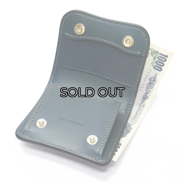 画像6: WILD SWANS（ワイルドスワンズ）Palm（パーム）コンパクトウォレット/チョコ"クロコダイル"×ブルー"ブッテーロ"(No.1) (6)