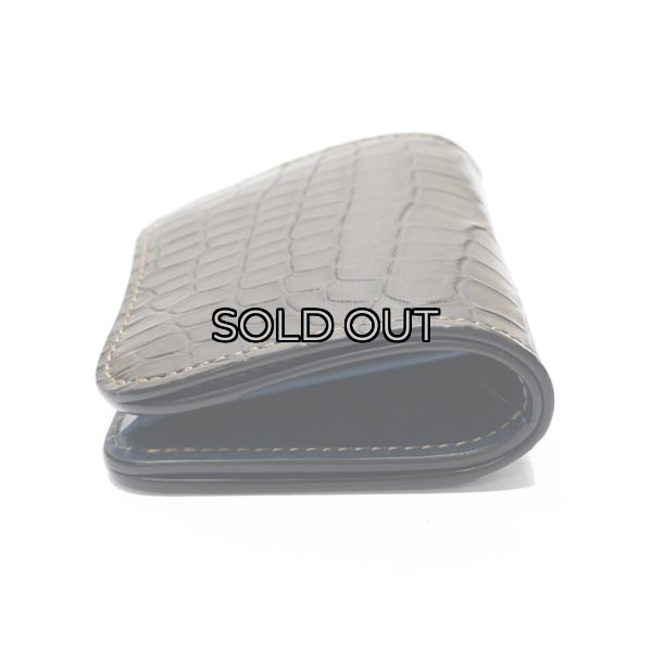 画像4: WILD SWANS（ワイルドスワンズ）Palm（パーム）コンパクトウォレット/チョコ"クロコダイル"×ブルー"ブッテーロ"(No.1) (4)