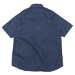 画像2: F.O.B FACTORY（エフオービーファクトリー）DENIM FATIGUE SHORT SLEEVE SHIRT（デニムファティーグショートスリーブシャツ）8oz Military Denim/Blue（ブルー） (2)