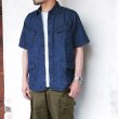 画像8: F.O.B FACTORY（エフオービーファクトリー）DENIM FATIGUE SHORT SLEEVE SHIRT（デニムファティーグショートスリーブシャツ）8oz Military Denim/Blue（ブルー） (8)