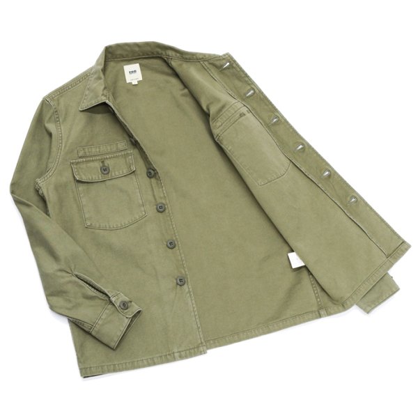画像6: F.O.B FACTORY（エフオービーファクトリー）FATIGUE SHIRT JACKET（ファティーグシャツジャケット）"Vatdye Back Sateen" / Olive（オリーブ） (6)