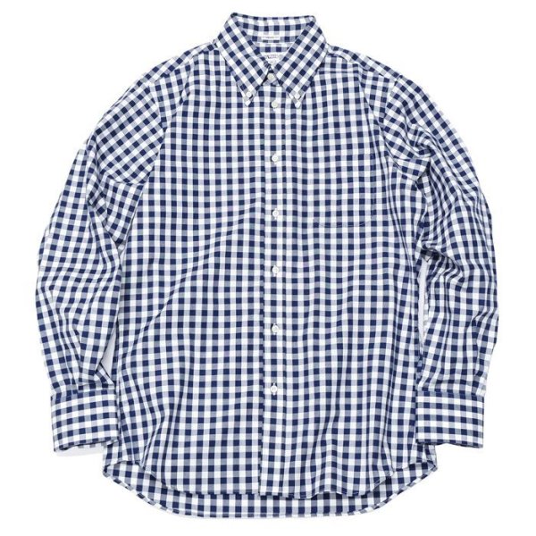 画像1: INDIVIDUALIZED SHIRTS（インディビジュアライズドシャツ）Standard Fit B.D. Shirt（スタンダードフィットボタンダウンシャツ）"BIG GINGHAM CHECK"/Navy（ネイビー） (1)