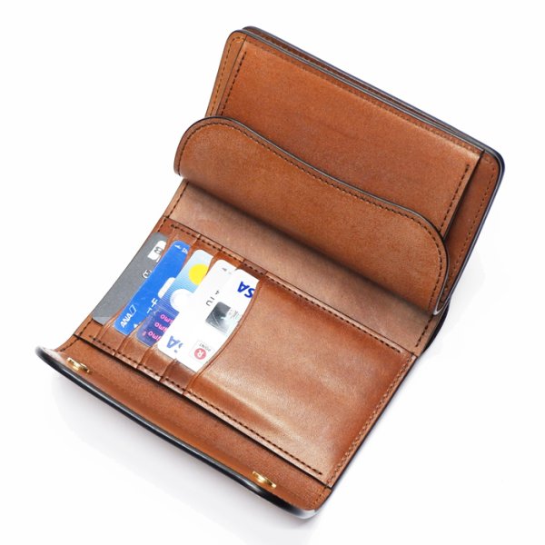 画像6: WILD SWANS(ワイルドスワンズ)BYRNE(バーン)3つ折りウォレット"フルグレインブライドル"/Dark Stain(ダークステイン) (6)