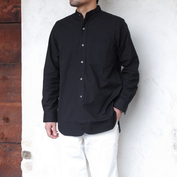 画像9: ＜50％OFF＞*A VONTADE（アボンタージ）Banded Collar Shirts（バンドカラーシャツ）”Cotton Nepped Silk Brushed Sheeting” / Black（ブラック）Lサイズのみ (9)