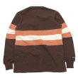 画像2: ＜OUTLET＞BARBARIAN（バーバリアン）クラシック ラガーシャツ（THREE 2"STRIPES）”旧モデル” / Brown×Rust×Beige（ブラウン×ラスト×ベージュ）※Sサイズのみ (2)