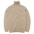 画像1: INVERALLAN（インバーアラン）Roll Neck Saddle Shoulder Sweater（ロールネックサドルショルダーセーター）Geelong Lambswool/Dark Natural（ダークナチュラル）※サイズ40のみ (1)