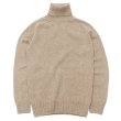 画像1: INVERALLAN（インバーアラン）Roll Neck Saddle Shoulder Sweater（ロールネックサドルショルダーセーター）Geelong Lambswool/Dark Natural（ダークナチュラル） (1)