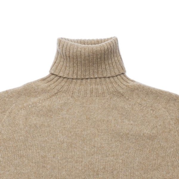 画像3: INVERALLAN（インバーアラン）Roll Neck Saddle Shoulder Sweater（ロールネックサドルショルダーセーター）"Geelong Lambswool" / Dark Natural（ダークナチュラル） (3)