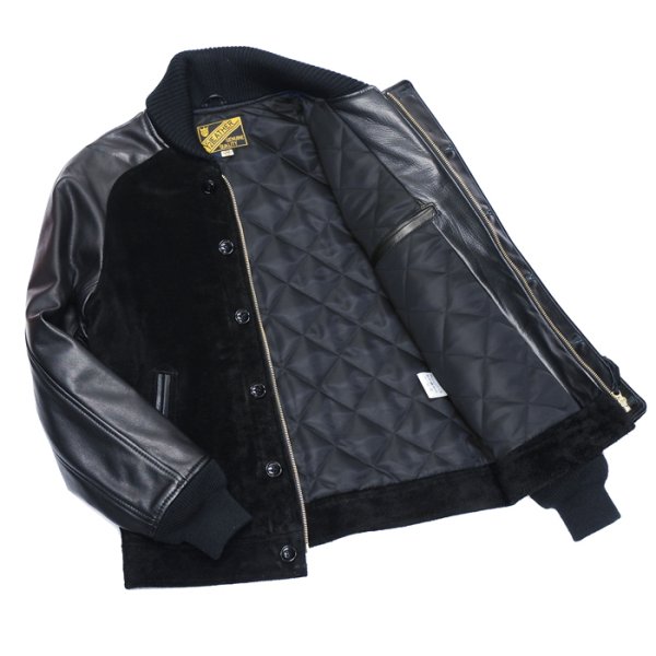 画像6: 【PointUp10%11/10迄】Y'2 LEATHER(ワイツーレザー)STEER SUEDE×STEER OIL RIB JACKET(ステアスエード×ステアオイル リブジャケット)/Black(ブラック) (6)