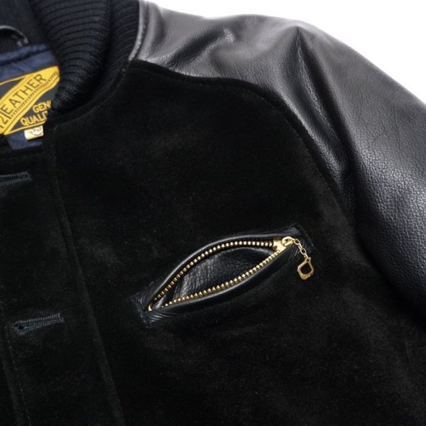 画像8: 【PointUp10%11/10迄】Y'2 LEATHER(ワイツーレザー)STEER SUEDE×STEER OIL RIB JACKET(ステアスエード×ステアオイル リブジャケット)/Black(ブラック) (8)