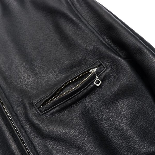 画像6: 【PointUp10%11/10迄】Y'2 LEATHER(ワイツーレザー)STEER OIL SINGLE RIDERS(ステアオイル シングルライダース)/Black(ブラック) (6)