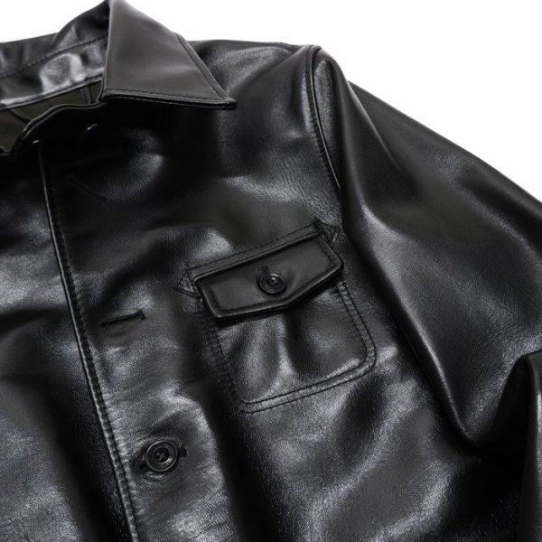 画像8: 【PointUp10%11/10迄】Y'2 LEATHER(ワイツーレザー)ANILINE HORSE SHIRT JACKET(アニリンホースシャツジャケット)/Black(ブラック) (8)