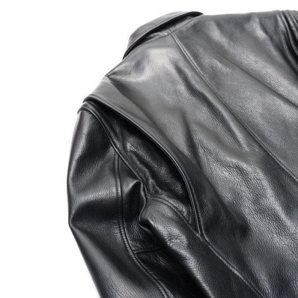 画像6: 【PointUp10%11/10迄】Y'2 LEATHER(ワイツーレザー)STEER OIL SINGLE RIDERS(ステアオイル襟付きシングルライダース)/Black(ブラック) (6)