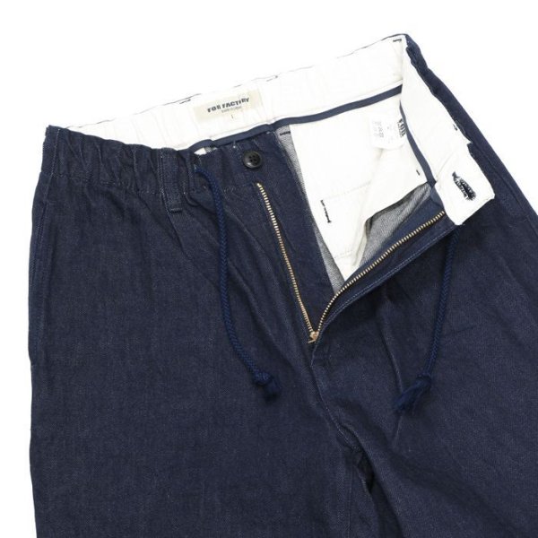 画像3: F.O.B FACTORY（エフオービーファクトリー）DENIM TRACK PANTS（デニムトラックパンツ）"Three Eight Denim" / Indigo（インディゴ）【裾上げ無料】 (3)