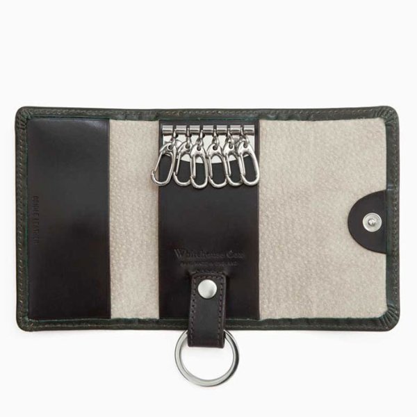 画像2: Whitehouse Cox(ホワイトハウスコックス)S9692 Key Case with Ring(キーケース)/Dk.Khaki×Espresso(ダークカーキ×エスプレッソ) (2)