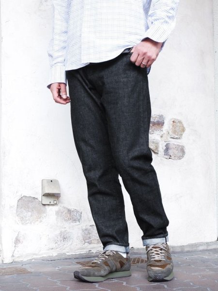 画像14: STUDIO D'ARTISAN(ステュディオ・ダ・ルチザン)ウォッシュジーンズ "テーパード” 13oz/Black(ブラック)ワンウォッシュ【裾上げ無料】 (14)