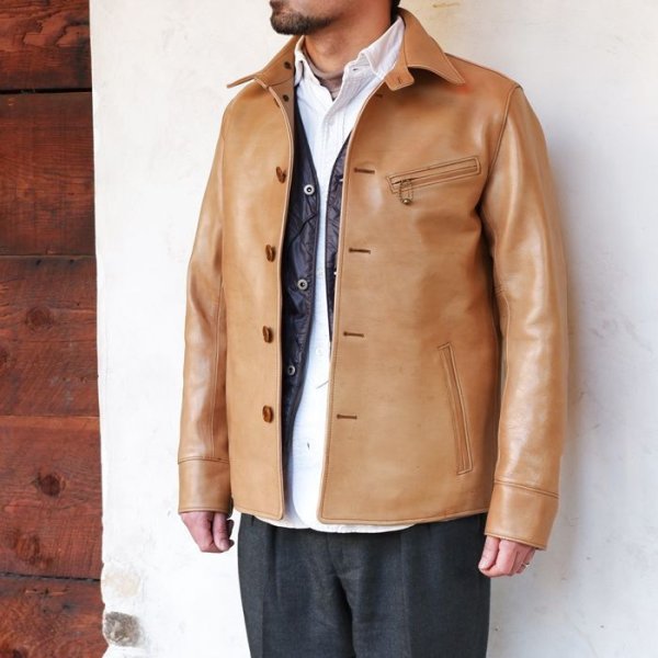 画像14: 【PointUp10%11/10迄】Y'2 LEATHER(ワイツーレザー)KAKISHIBU DYED HORSE CAR COAT(柿渋ホースカーコート)/Kakishibu(柿渋) (14)