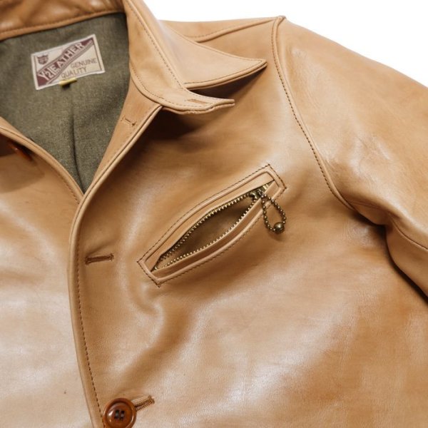 画像7: 【PointUp10%11/10迄】Y'2 LEATHER(ワイツーレザー)KAKISHIBU DYED HORSE CAR COAT(柿渋ホースカーコート)/Kakishibu(柿渋) (7)