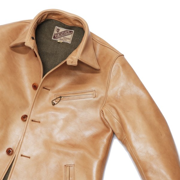 画像4: 【PointUp10%11/10迄】Y'2 LEATHER(ワイツーレザー)KAKISHIBU DYED HORSE CAR COAT(柿渋ホースカーコート)/Kakishibu(柿渋) (4)