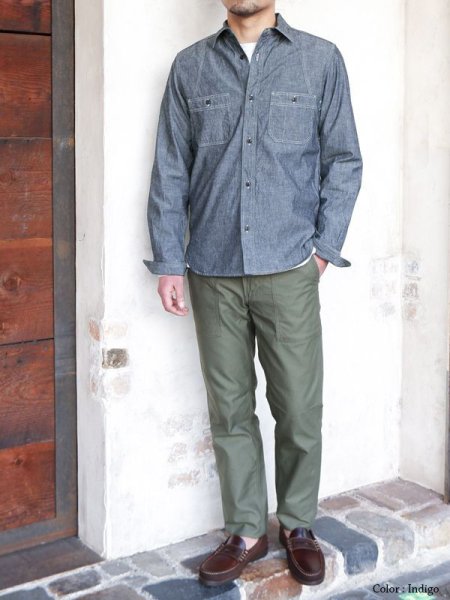 画像11: Nigel Cabourn(ナイジェル・ケーボン)NEW MEDICAL SHIRT(ニューメディカルシャツ)/ Indigo(インディゴ) (11)