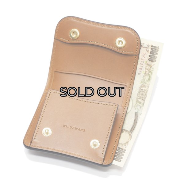 画像6: WILD SWANS(ワイルドスワンズ)Palm(パーム)コンパクトウォレット/#8ダークバーガンディ"シェルコードバン"×キャメル"ブッテーロ" (6)
