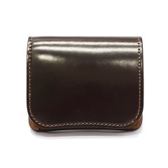 WILD SWANS（ワイルドスワンズ）Palm（パーム）コンパクトウォレット/#8ダークバーガンディ"シェルコードバン"×キャメル"ブッテーロ"