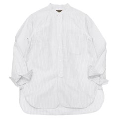 ＜40%OFF＞*A VONTADE（アボンタージ）Banded Collar Shirts（バンドカラーシャツ）Cotton Linen Chambray/Grey Stripe（グレーストライプ）
