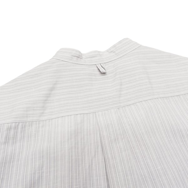 画像6: 『OUTLET』*A VONTADE(アボンタージ)Banded Collar Shirts(バンドカラーシャツ)Cotton Linen Chambray/Grey Stripe(グレーストライプ) (6)