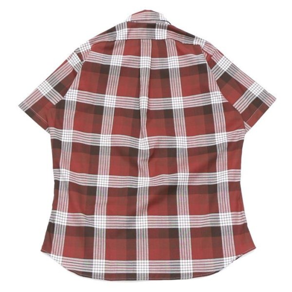 画像2: INDIVIDUALIZED SHIRTS(インディビジュアライズドシャツ)Classic Fit MBDM B.D Short Sleeve Shirt(クラシックフィットボタンダウンショートスリーブシャツ)"SUMMER PLAID" / Burgundy(バーガンディ系チェック) (2)