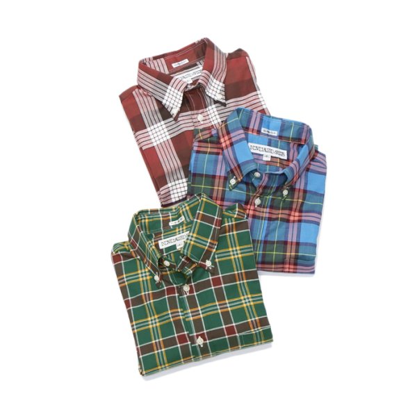 画像7: INDIVIDUALIZED SHIRTS(インディビジュアライズドシャツ)Classic Fit MBDM B.D Short Sleeve Shirt(クラシックフィットボタンダウンショートスリーブシャツ)"SUMMER PLAID" / Burgundy(バーガンディ系チェック) (7)