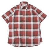 INDIVIDUALIZED SHIRTS（インディビジュアライズドシャツ）Classic Fit MBDM B.D Short Sleeve Shirt（クラシックフィットボタンダウンショートスリーブシャツ）"SUMMER PLAID" / Burgundy（バーガンディ系チェック）