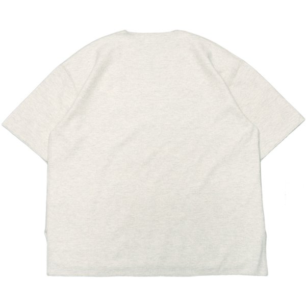 画像2: blurhms ROOTSTOCK（ブラームスルーツストック）Rough&Smooth Thermal Over-Neck S/S（ラフ&スムースサーマルオーバーネックシャツS/S）/ Heather Oatmeal（ヘザーオートミール） (2)