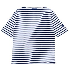 SAINT JAMES（セントジェームス）OUESSANT SHORT SLEEVE（ウエッソンショートスリーブ）/NEIGE×MARINE（ホワイト×マリン）