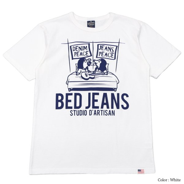 画像2: STUDIO D'ARTISAN（ステュディオ・ダ・ルチザン）USAコットンプリントＴシャツ/ White（ホワイト）・Yellow（イエロー） (2)