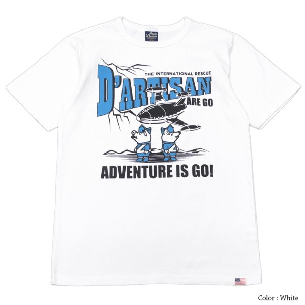 画像1: STUDIO D'ARTISAN（ステュディオ・ダ・ルチザン）USAコットンプリントＴシャツ/ White（ホワイト）※Mサイズのみ (1)