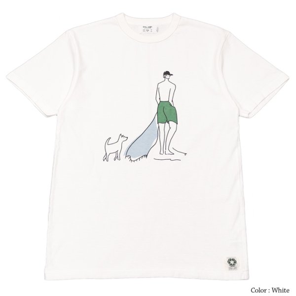 画像1: free rage（フリーレイジ）リサイクルコットンプリントTee"Hisaka MAN"/ White（ホワイト） (1)